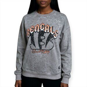 Wild Collective Cincinnati Bengals Oversized Distressed Graphic Sweatshirt L NEW